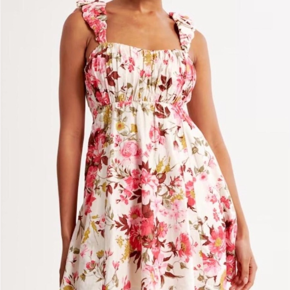 Abercrombie & Fitch 
Women's
Puff Strap Babydoll Mini Dress